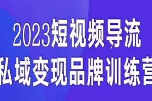 短视频导流·私域变现先导课，5天带你短视频流量实现私域变现