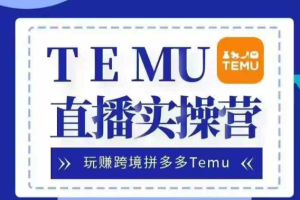 Temu直播实战营，玩赚跨境拼多多Temu，国内电商卷就出海赚美金