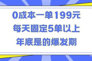 人人都需要的东西0成本一单199元每天固定5单以上年底是的爆发期【揭秘】