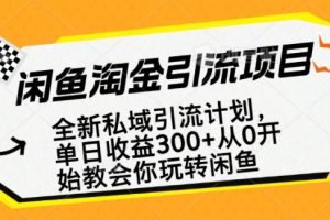 闲鱼淘金私域引流计划，从0开始玩转闲鱼，副业也可以挣到全职的工资