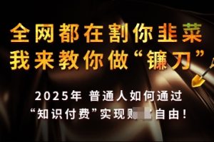 知识付费如何做到月入过W+，2025我来教你做“镰刀”【揭秘】