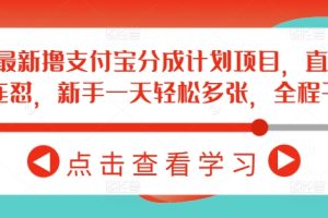 2月最新撸支付宝分成计划项目，直接搬运连怼，新手一天轻松多张，全程干货