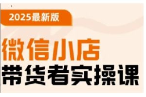 2025最新版微信小店带货者实操课，基础操作到高级运营技巧，快速上手